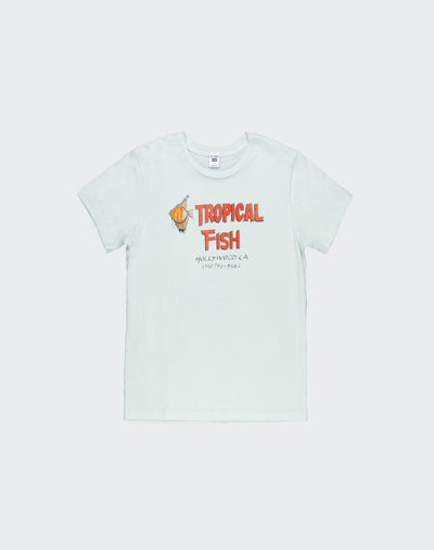 70s Loose "Tropical Fish" Tee - Pale Blue