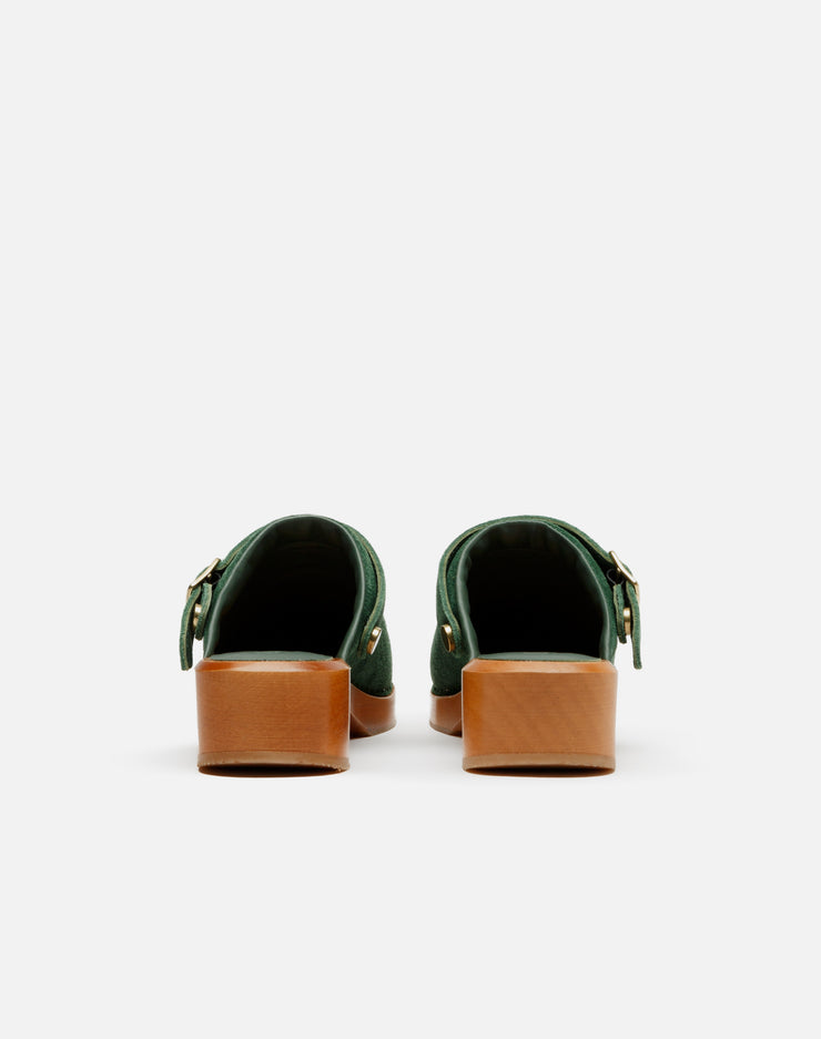 70s Classic Clog - Green Suede