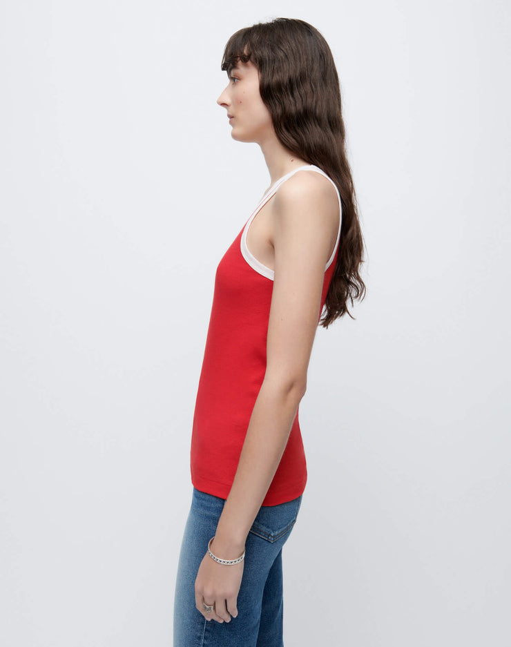 60s Tank - Red With Ivory