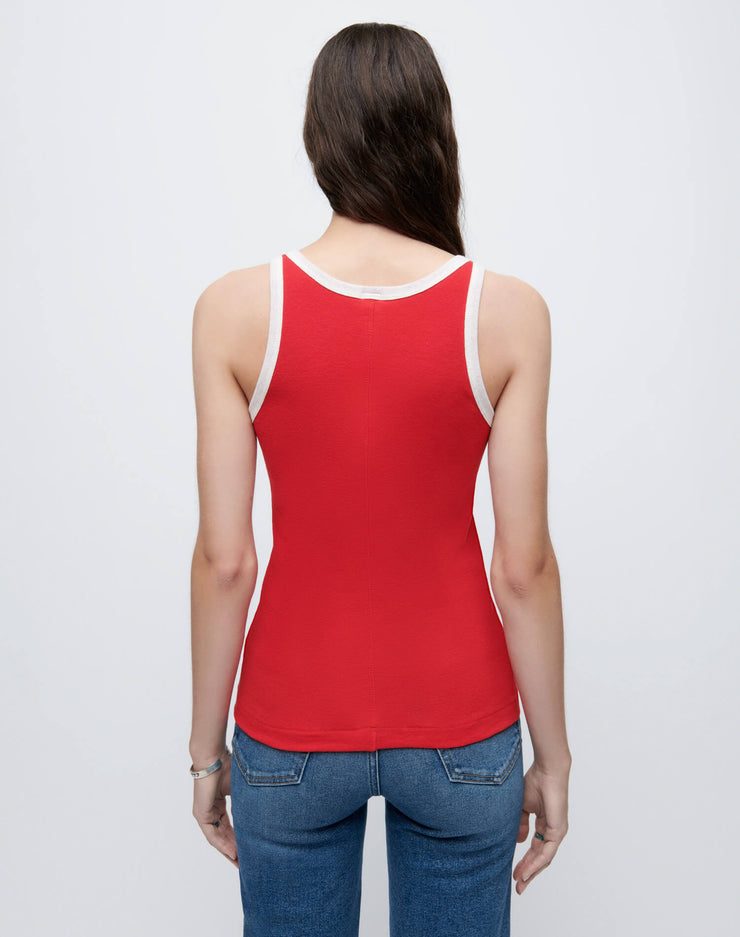 60s Tank - Red With Ivory